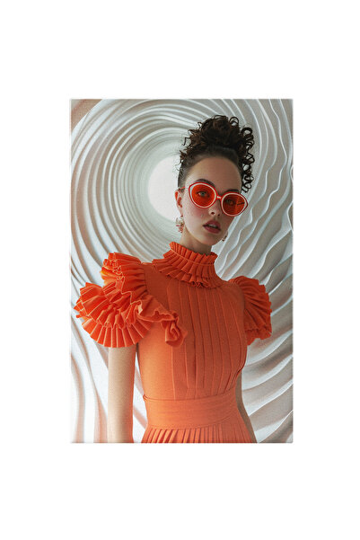 StoryGift Romania Tablou Canvas: Fata Alba Cu Ochelari Si Rochita Portocalie ...