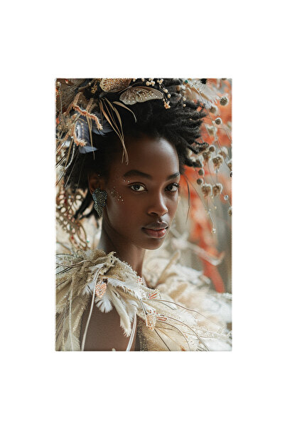 StoryGift Romania Tablou Canvas Persoana Din Africa Femeie Cu Pietricele Pe F...