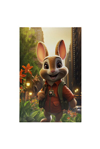 StoryGift Romania Tablou Canvas: Animalut Vesel In Jacheta Rosie Cu Aparat Fo...