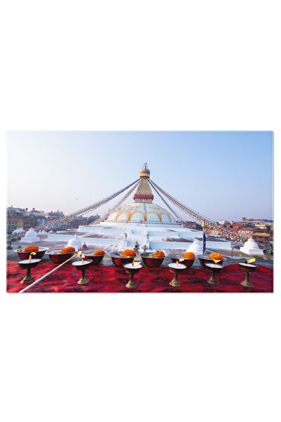 StoryGift Romania Canvas Painting Boudhanath Stupa Nepal, Tranquility, Spirituality, Architecture, Relic. 936
