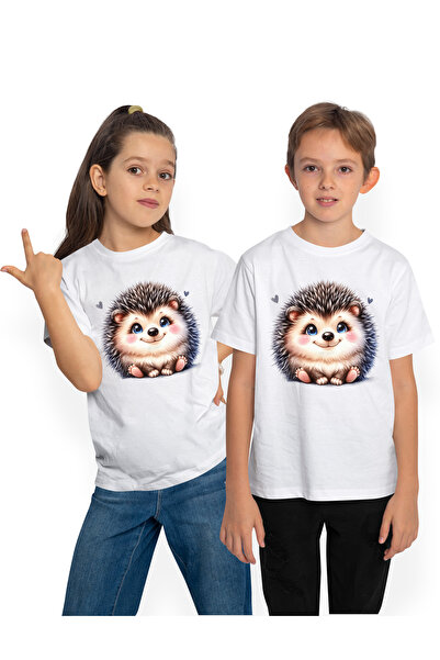 StoryGift Romania Tricou Copii Cu Un Arici Vesel, Ilustratie, Inimi, Natura, ...