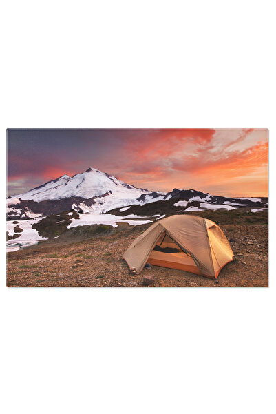 StoryGift Romania Tablou Canvas: Camping In Varful Muntelui Cu Priveliste Spre Munte