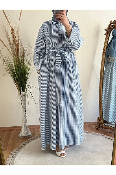 GÜZEL ÇARŞI Çizgili Alaçatı Elbise