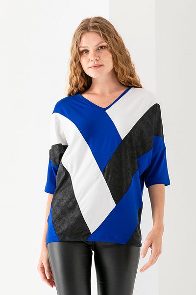 EtkiModa Bluză cu mânecă liliac cu mânecă liliac cu mânecă liliac cu decupaj lat pentru femei