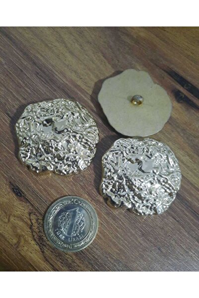 beyna aksesuar Μοντέλο Z.A.R.A Μεταλλικό πλαστικό Χρυσό εξαιρετικά μεγάλο μέγεθος παλτό-τζάκετ-γιλέκο-φόρεμα 2 κουμπιά (4,5cm)