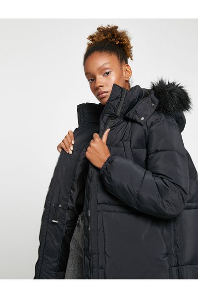 Koton Women's Black Coat 3WAL00003IW