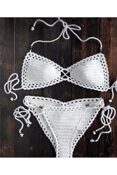 MODA set de bikini tricotat manual