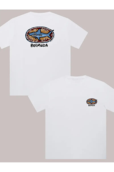 AEMİ Unisex Bermude Štampano Oversize kroj okrugla kragna T-shirt