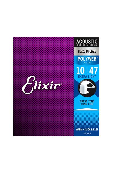 Elixir Elixir Polyweb Extra Light Acoustic Guitar Strings