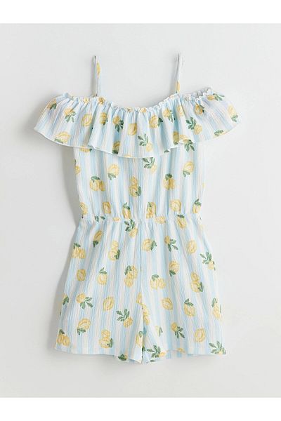 LC Waikiki Lcw Kids White Boat Neck Girl's Jumpsuit