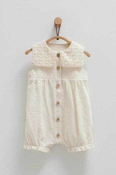 Caramell Barbosa Baby Girl 100% Cotton Collar Embroidered Summer New Season Raschels Touc Model Jumpsuit