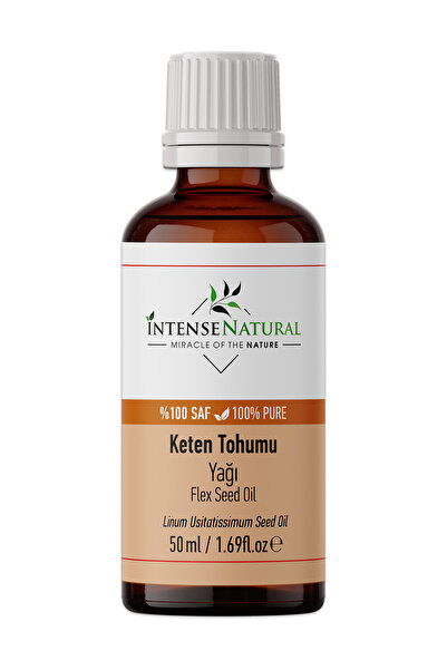 İntense Natural Keten Tohumu Yağı Soğuk Sıkım 50 ml %100 Saf Ve Doğal Flax Se...