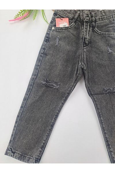 Butik Boys - Girls Jeans Elastic Waist Adjustable Waist Premium Quality Ripped Detailed Jeans
