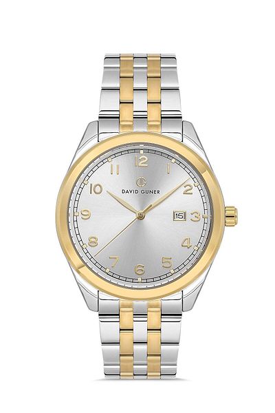DAVID GUNER Yellow White Coated White Dial Men's Wristwatch Dg-8733Ga-D1