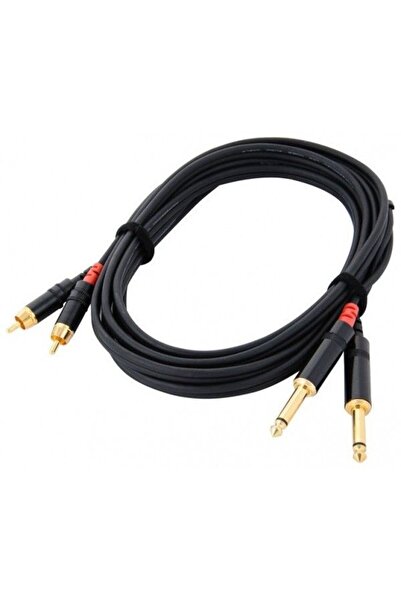 Cordial Cablu Audio Profesional, Cordial, Negru, jack 6.3 mm - RCA tata , 1,5metri