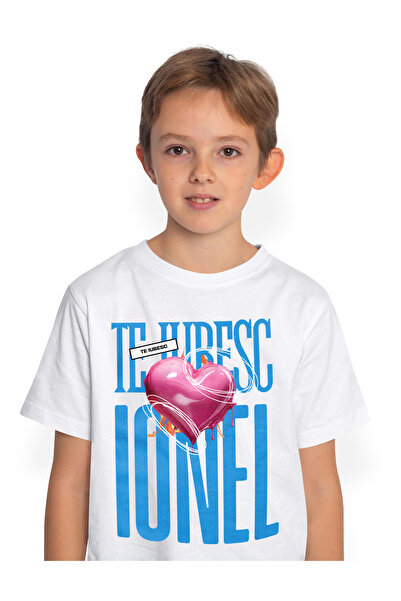 StoryGift Romania Tricou Copii Baieti Te Iubesc Ionel, Dragoste, Inima, Iubir...