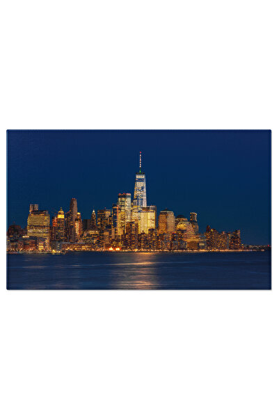 StoryGift Romania Tablou Canvas Lower Manhattan La Apus, New York, Skyline, A...