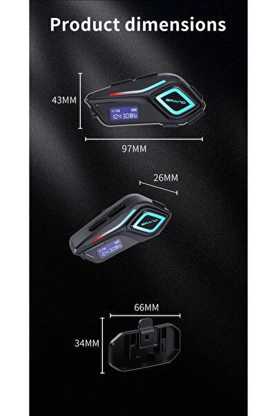 Dynego K08 Bluetooth 5.4 Motosiklet Kask Kulaklık 800mAh Wireless Stereo LED Işık Kulaklık
