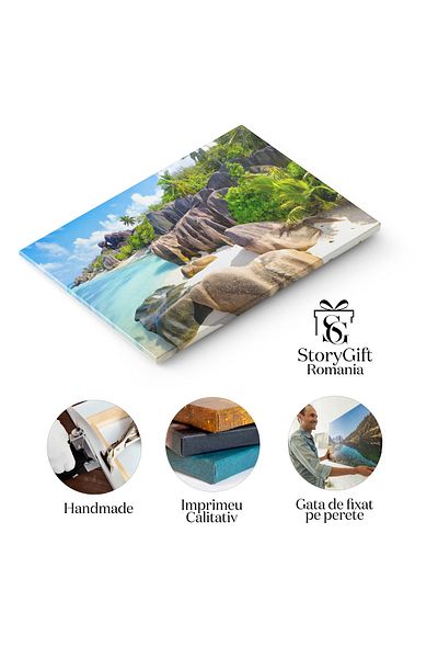 StoryGift Romania Tablou Canvas Priveliste Plaja Anse Source D'argent, Seychelles, Anse, Beach, Coastline, Dargen