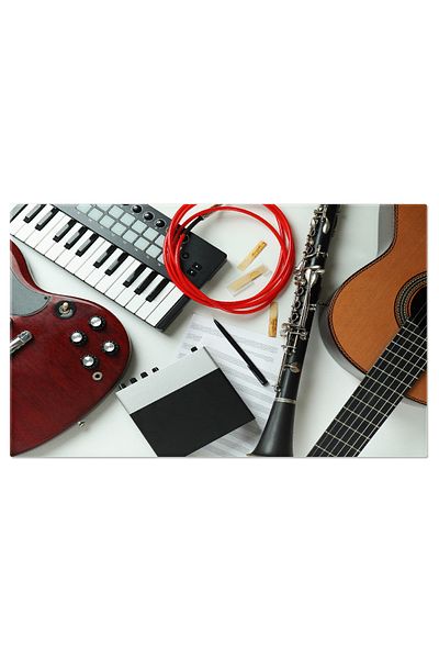StoryGift Romania Tablou Canvas - Universul Muzical: Instrumente Si Note In Armonie