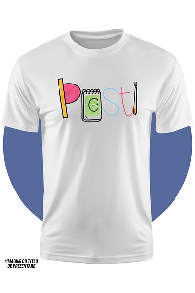 StoryGift Romania Tricou Copii Cu Numele Pesti, Scoala, Chimie, Materii, Algebra, Geometrie 100% Bumbac, Uni