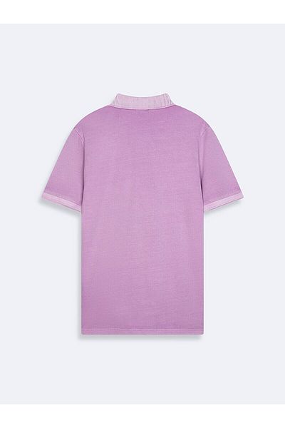 Ltb Μπλουζάκι Polo Neck Basic κοντομάνικο κανονικό λιλά