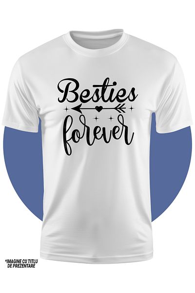 StoryGift Romania Tricou Copii Cu Inimioara Si Stelute Pentru Cele Mai Bune Prietene Pentru Totdeauna 100% B
