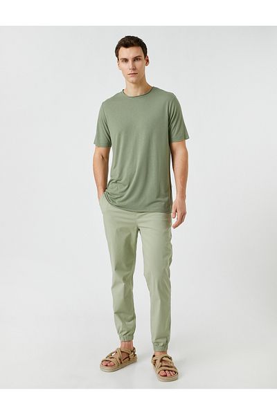 Koton Παντελόνι Chino Jogger με δαντέλα στη μέση τσέπη με λεπτομέρειες από βαμβάκι