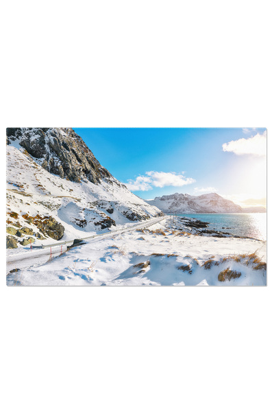 StoryGift Romania Tablou Canvas Fotografie Vedere Iarna La Coasta Flakstad Lo...