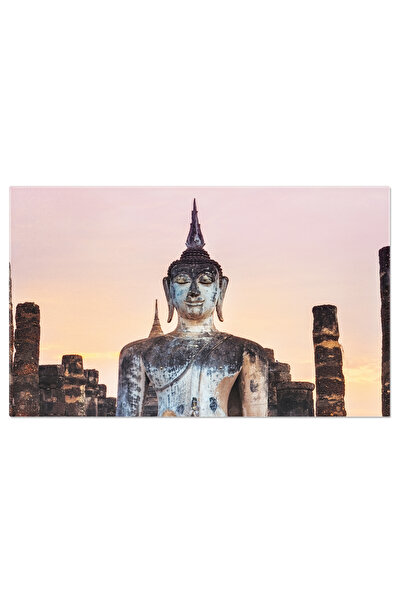StoryGift Romania Tablou Canvas Detaliu Al Unui Buddha Aezandu-se La Apus Colorat Istoric, Monument, Sukhothai, B