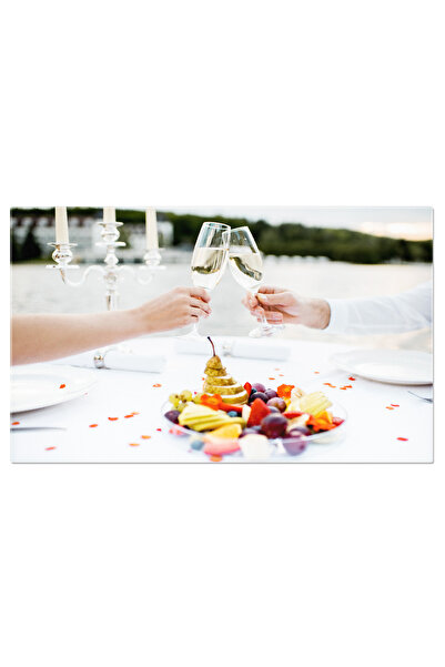 StoryGift Romania Tablou Canvas Cuplu Ciocnind Pahare In Aer Liber Cuplu, Vin...