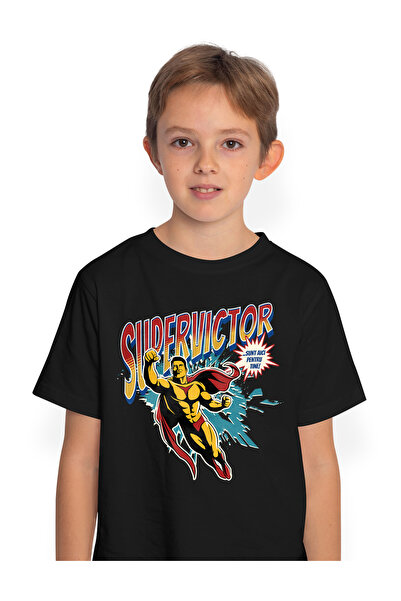 StoryGift Romania Tricou Copii Baieti Super Victor, Supererou Sunt Aici Pentr...