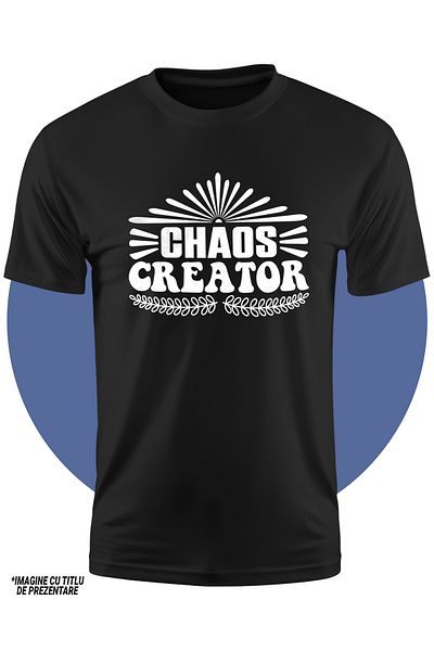 StoryGift Romania Tricou Copii cu raze de soare cu textul in engleza "Chaos Creator" - haos 100% Bumbac, Uni