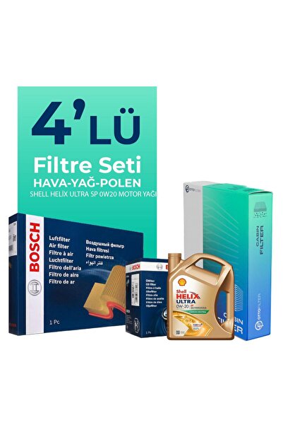 Otto Filter BOSCH Seat İbiza 1.0 TSi 110 HP Filtre Bakım Seti Shell Motor Yağlı (2020-2024) 4 Lü
