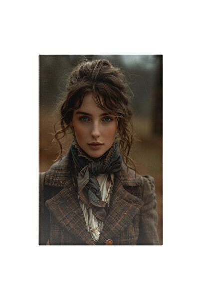 StoryGift Romania Tablou Canvas: Doamna Cu Eșarfă La Gât Șatenă Cu Ochi Albaș...