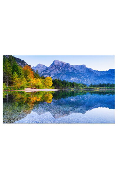 StoryGift Romania Tablou Canvas Munti Si Reflectii Pe Suprafata Apei, Peisaj Montan, Calatorie, Panorama, Padure