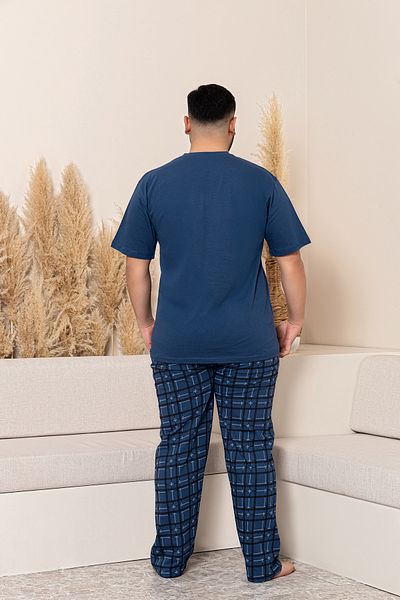 nisaNCa Ανδρικές βαμβακερές πιτζάμες Summer Plus Size- Ανδρική κοντομάνικη πιτζάμες