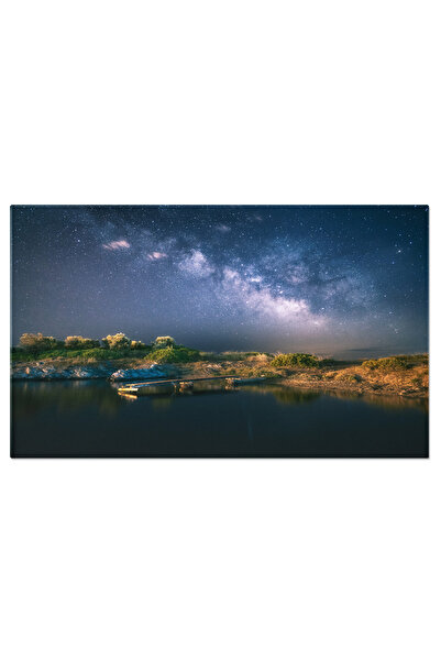 StoryGift Romania Tablou Canvas Calea Lactee Deasupra Unui Lac Noapte, Stele,...