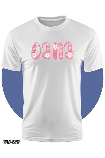 StoryGift Romania Children's T-shirt for Girls with the Name Oana, Flowers, Colorful, Pink, Cute 100% Cotton, Unisex, White, 12