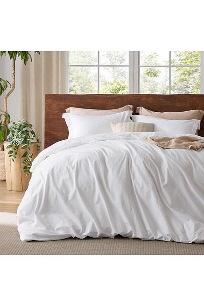VODDİ Single Plain White Duvet Cover |   Tight Woven for Hotels |   63 Wire 160X220 cm