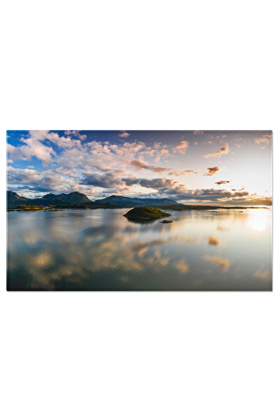 StoryGift Romania Tablou Canvas - Fjorduri La Apus, Zbor Aerian In Norvegia, ...