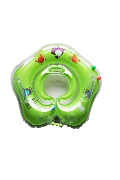 BAMTEBİ Çocuklar için 37 cm yeşil havuz boyun simidi, emniyetli ve rahat kull...
