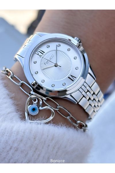 Ferrucci Brand Silver Color,Steel Cord Women Wristwatch Bracelet