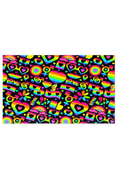 StoryGift Romania Tablou Canvas: Culoare Si Iubire - Un Model Ilustrat Cu Inima Si Curcubeu