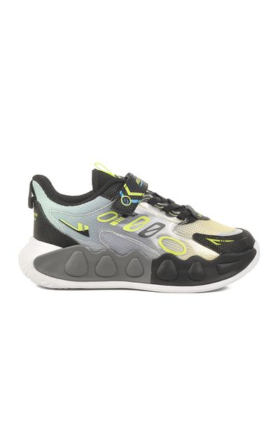 Aspor Black Yellow Velcro Boys' Sneakers