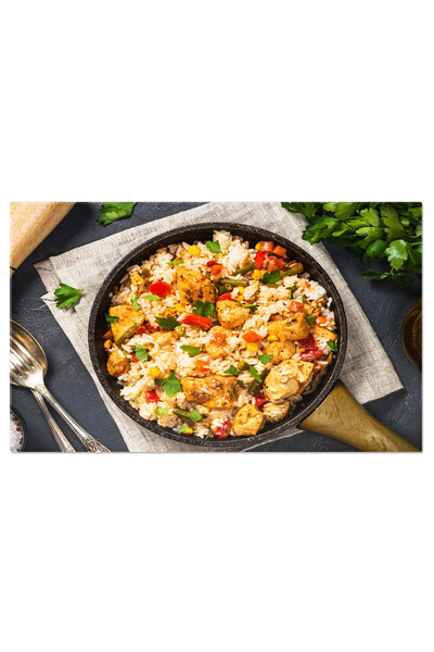 StoryGift Romania Tablou Canvas Deliciu Culinare Pilaf Cu Pui Si Legume, O Po...