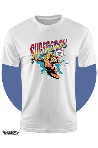 StoryGift Romania Tricou Copii Fete Super Erou, Supererou Sunt Aici Pentru Tine 100% Bumbac, Unisex, Alb, 12