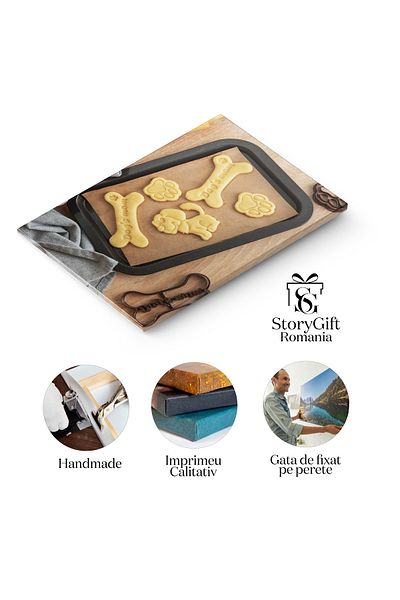StoryGift Romania Tablou Canvas Delicii Pentru Catei Preparate In Casa Biscuiti Sanatosi, Pregatiti Cu Dragoste P