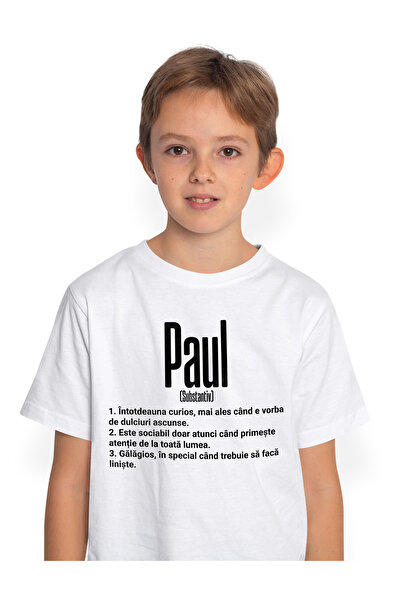 StoryGift Romania Tricou Copii Baieti Cu Numele Paul, Cu Mesaj Amuzant, Curio...