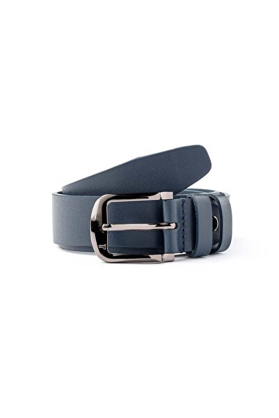 JOLAR. Curea bărbătească, piele, cataramă clasică, stil vintage, bleumarin BZ-01